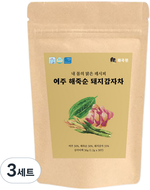 화곡원 국산 여주해죽순돼지감자차, 3세트, 30개입, 1.2ml