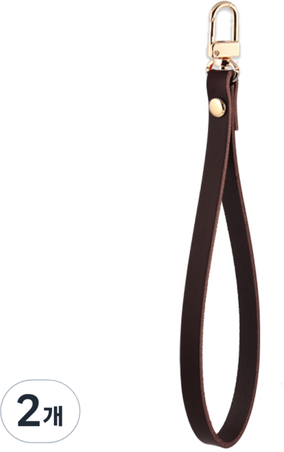 이태리 소가죽 손목스트랩 남녀공용 파우치 핸드폰 분실방지 줄, 2개, 다크브라운