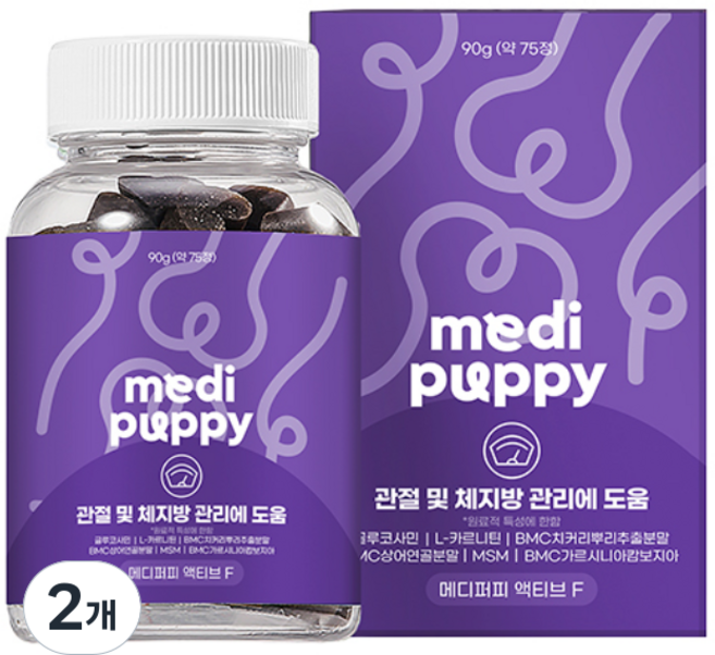 메디퍼피 리포좀 다이어트 영양제 강아지 노령견 노견 체중관리 체지방 감소 도움, 2개, 관절, 90g