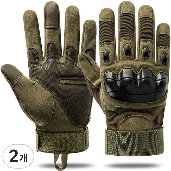 옥외 택티컬장갑 오토바이장갑 등산 라이딩 장갑, 2개, 그린