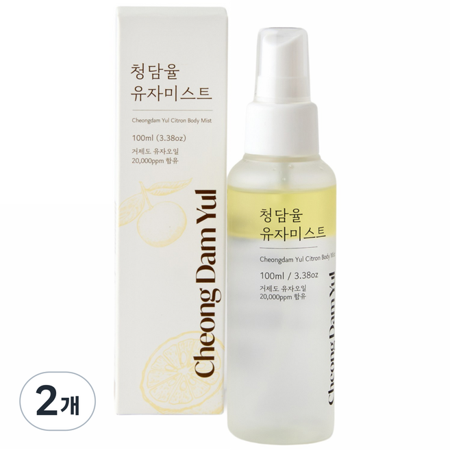 청담율 유자폭탄 촉촉미스트, 2개, 100ml