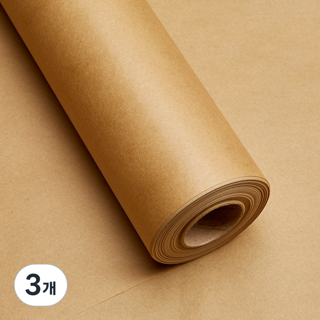 크라프트 포장지 천연펄프, 3개, 50m(평량50g)