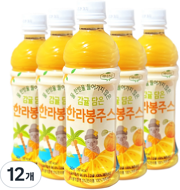 감귤 담은 한라봉 주스 제주산 NFC 착즙주스 어린이간식 학교간식 교회간식, 12개, 340ml