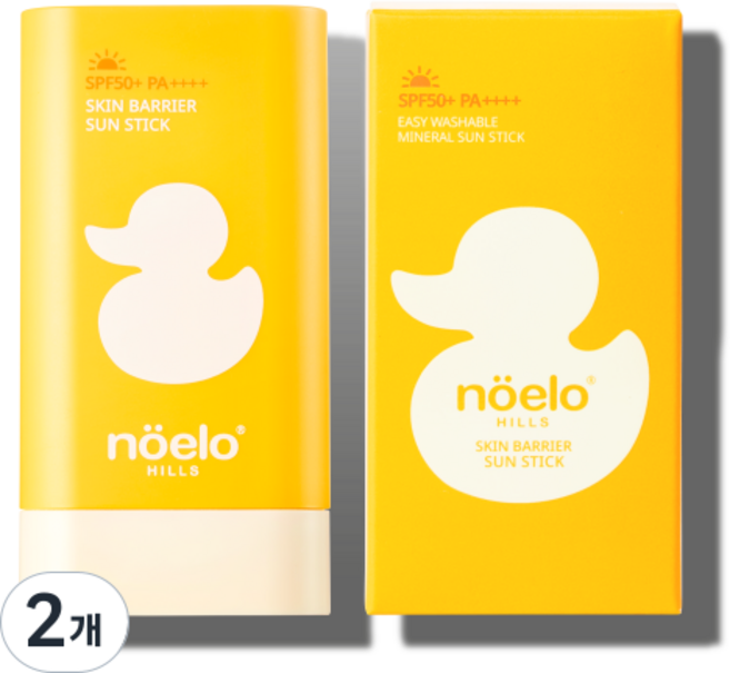 [노엘로힐스] 저자극 이지워시 아기 선스틱 SPF50+ (청담동 산후조리원 / 신세계 현대 롯데 백화점 / 스킨베리어 선스틱), 2개, 22g