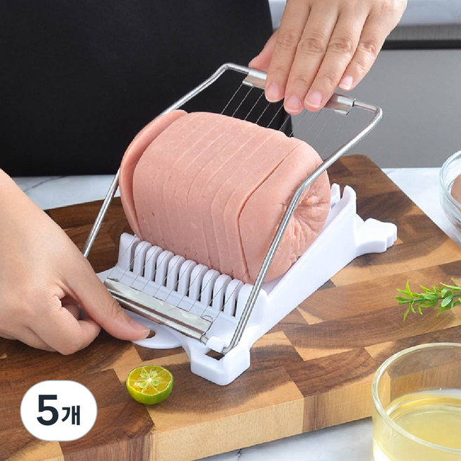 코지키친 스팸슬라이서 햄 커터기 스테인리스 와이어 계란 치즈 슬라이스기, 5개