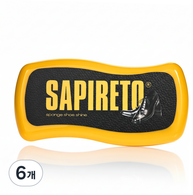 구두닦이 광택 스폰지 구두약 가죽신발클리너 사피레토, 6개, 무색