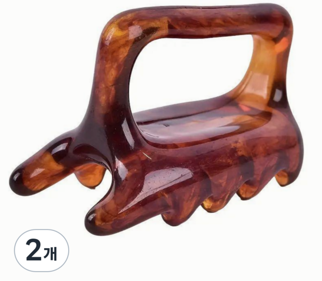 시원한 등 어깨 허리 지압 괄사 마사지 도구, 호박 브라운, 2개