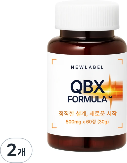 뉴라벨 QBX FORMULA 퀘르세틴 브로멜라인 피페린 컨디션 집중 케어, 2개, 60정 - 쿠팡