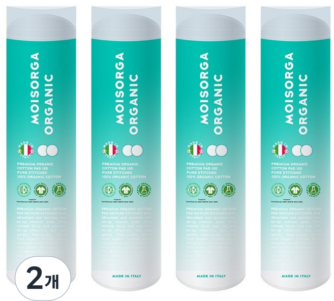 모이스올가 프리미엄 유기농 화장솜 퓨어스티치, 400매입, 2개