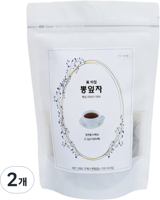 미-타임 국내산뽕잎 뽕잎차 상엽차 티백, 2개, 50개입, 1.2g