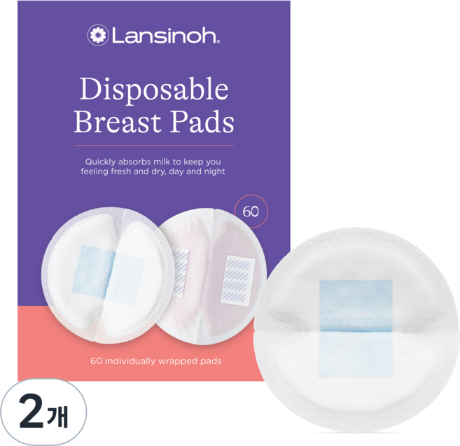 란시노 일회용 수유패드, 60개입, 2개