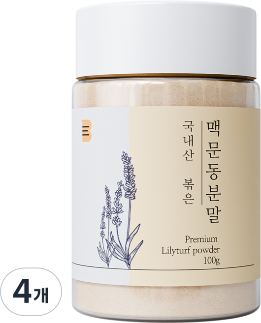 [국산 100%] 비이츠 고소함 담은 볶은 맥문동 가루 분말, 4개, 100g