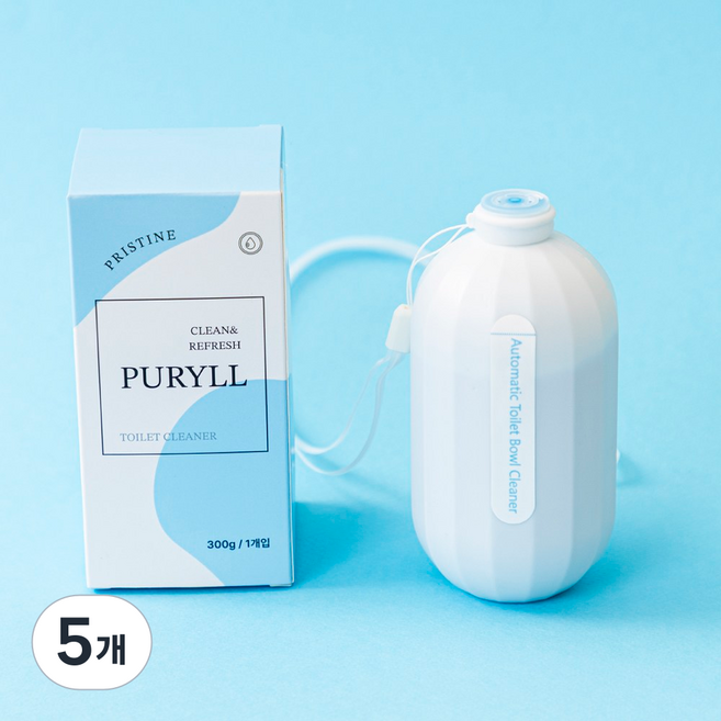 퓨릴 위생줄 있는 자동 변기세정제 대용량, 5개, 300g