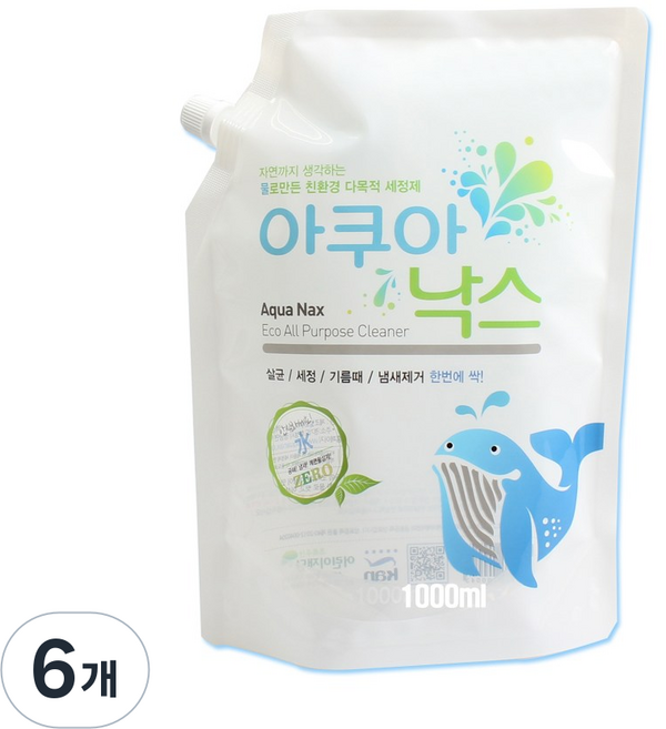 아쿠아낙스 다목적 세정제 리필형, 1L, 6개