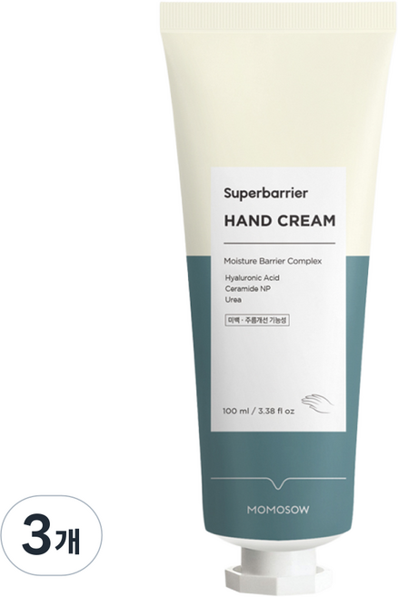 모모쏘우 슈퍼배리어 핸드크림 / 주름개선 미백기능성, 100ml, 3개