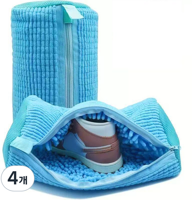 유니팡 신발 변형방지 안전 운동화 세탁망 대형, 4개, 블루