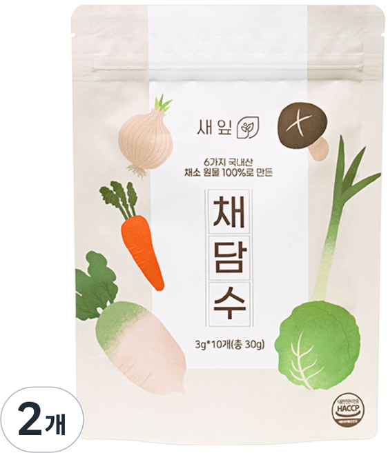 새잎 채담수 이유식육수 채수티백, 2개, 30g