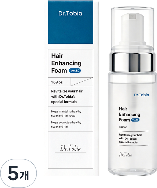 닥터토비아 탈모 완화 모낭활성제 카페인 헤어 인핸싱 폼 래쉬 리바이탈 두피 모발 헤어 토닉 앰플 영양제, 50ml, 5개