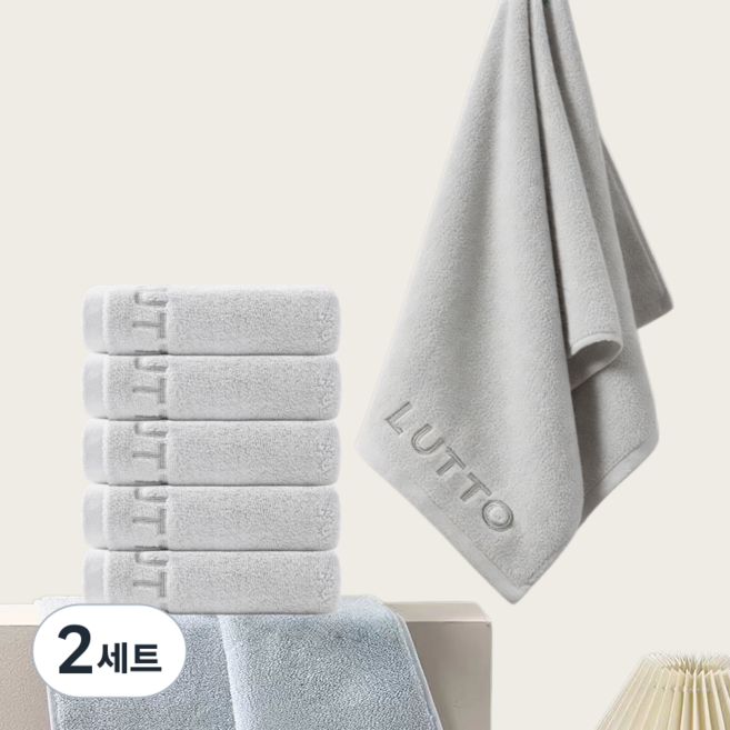 Niftynest 순면 수건 면 100% 코마사 호텔 고급 수건 60수 수건세트 목욕타올 샤워타올 목욕수건 샤워수건, 2세트, 그레이색