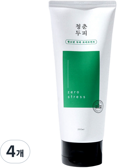 청춘두피 청소년 사춘기 약산성 두피 트리트먼트, 200ml, 4개