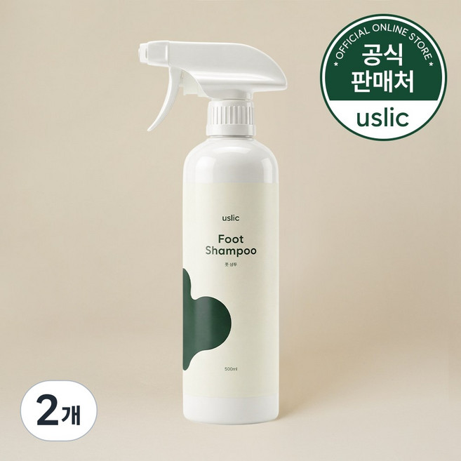 10위 - 어슬릭 풋샴푸 거품형 쿨링효과 발냄새제거, 500ml, 2개, 1개입