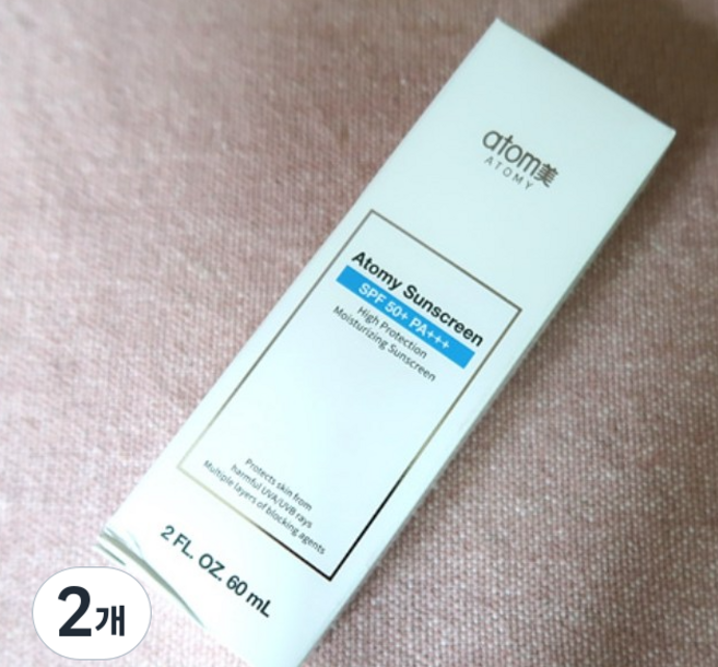 애터미 선크림 화이트 SPF50+ PA+++, 2개, 60ml
