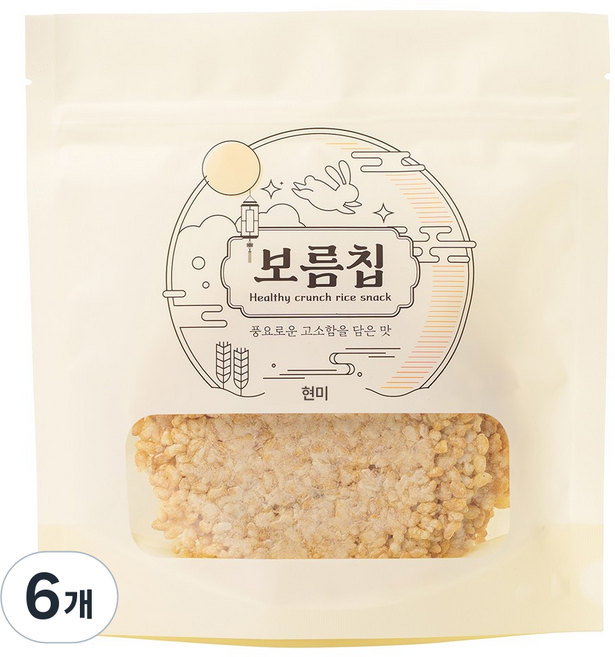 꼬소당 보름칩 국내산 현미 바삭한 누룽지칩, 6개, 100g
