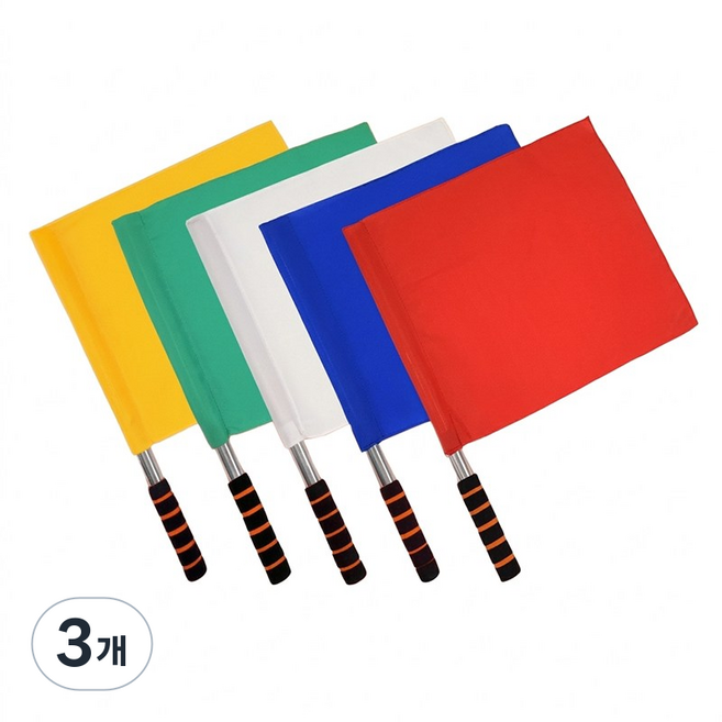 제로앤나인 스포츠 신호 깃발 운동회 컬러깃발 5종세트, 3개, 혼합색상