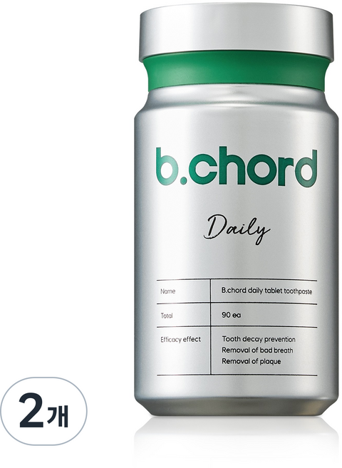 비코드 데일리 고체치약 90정 아쿠아민트향, 63g, 2개