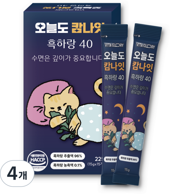 오늘도 캄나잇 나이트 스틱티 고요한밤 허브블렌드 무카페인 흑하랑, 4개, 15개입, 15g