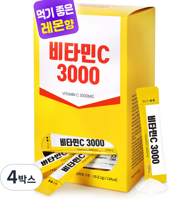 [녹십초] 비타민C 3000 / 먹기좋은 레몬향, 310g, 4박스