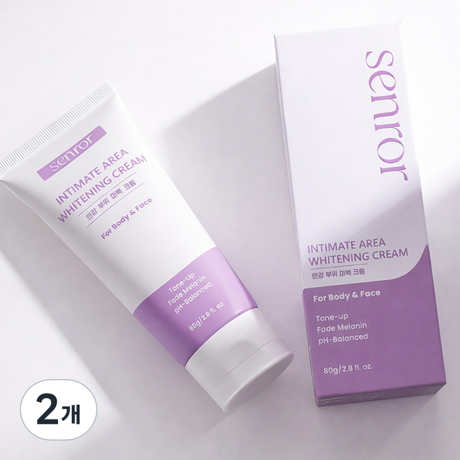센로르 미백크림 착색크림 잡티 바디 톤업크림 Y존 사타구니 겨드랑이 엉덩이 목 케어 비타민 수분 영양 화이트닝 크림, 2개, 80g