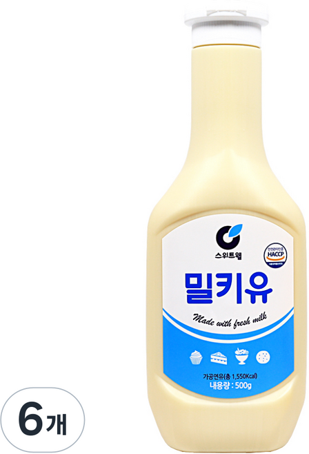 푸드올마켓_ 스위트웰 밀키유 500g /가공연유, 6개