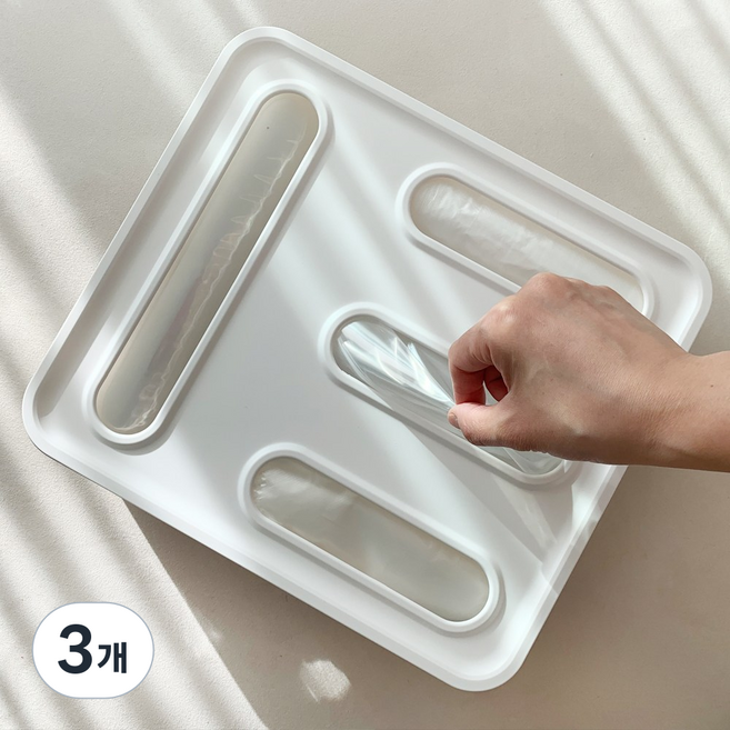 원더락 지퍼백 비닐 봉투 봉지 정리함 4분할 단품, 3개