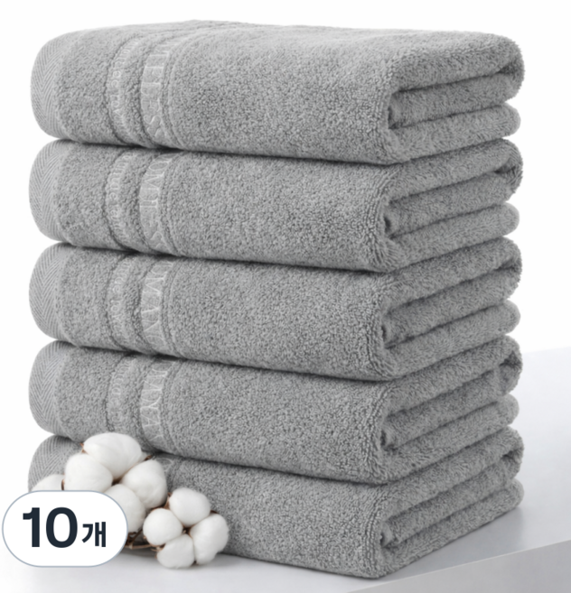 [상덕] 호텔 수건 60수 고급수건 업소용미용세면타월 먼지없는수건 소프트 볼륨, 10개, 그레이