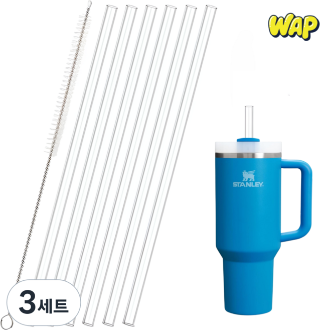 스탠리 스타벅스 30 40oz 887ml 1.18L 텀블러 호환 트라이탄 빨대 6p + 세척솔 세트, 6개, 3세트, 투명