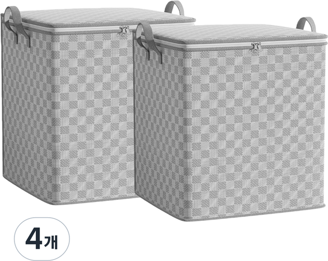 대용량 이사박스 수납가방 접이식 방수 다용도 스크래치에 강한 이불 옷정리 이사가방 홈수납 정리 박스, 4개, 그레이