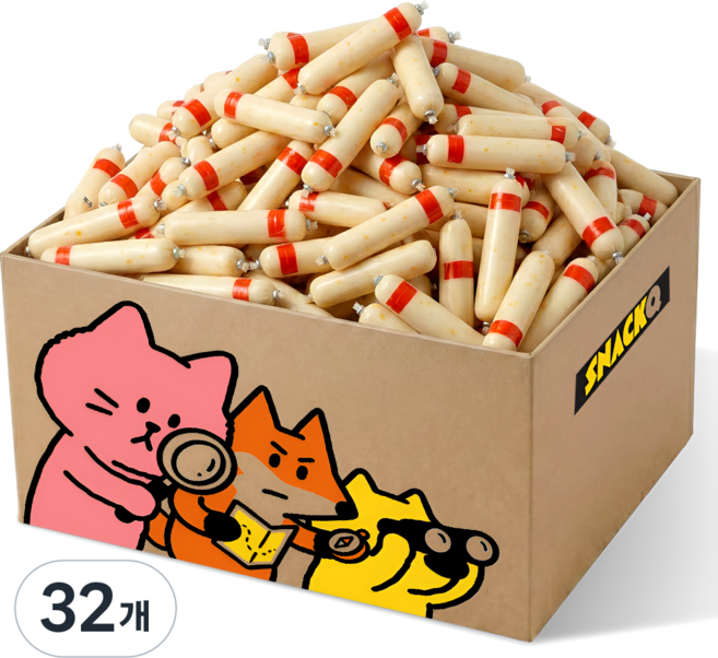 스낵큐 노브랜드 과자, 32개, 더블링 치즈소시지
