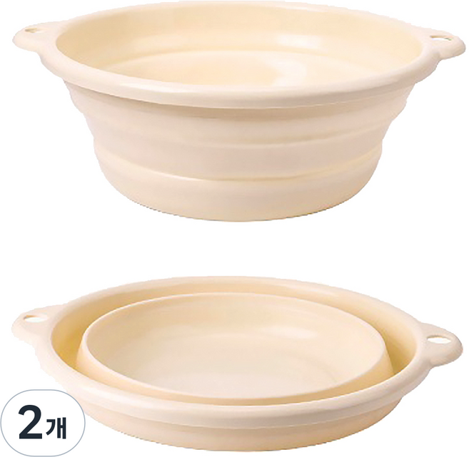 모아룸 접이식 대야 다용도 세수대야, 2개