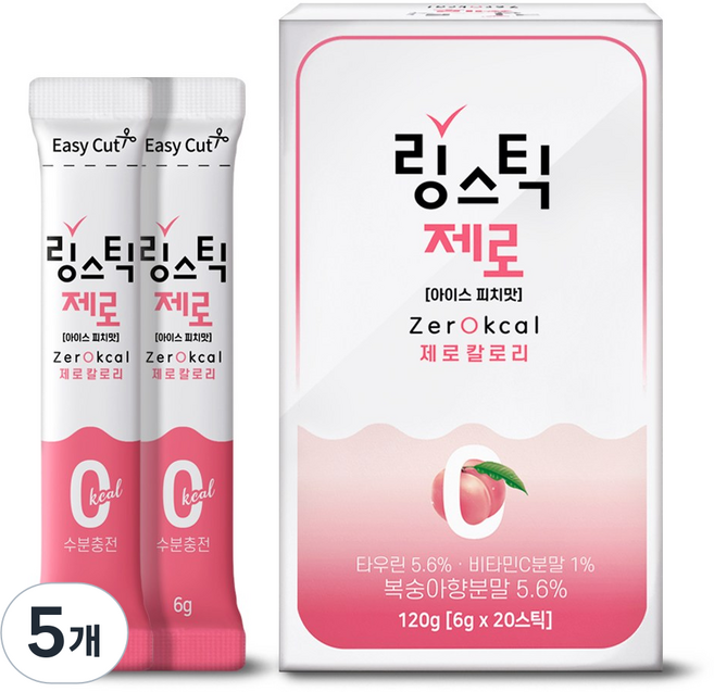 링스틱 제로 칼로리 아이스피치, 120g, 5개