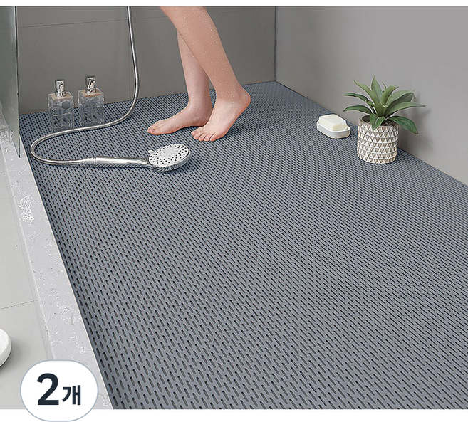 모아룸 논슬립 욕실 미끄럼방지 매트, 2개, 실버그레이