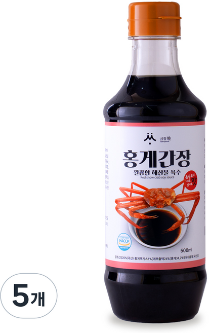 시장쏙 홍게간장, 5개, 500ml