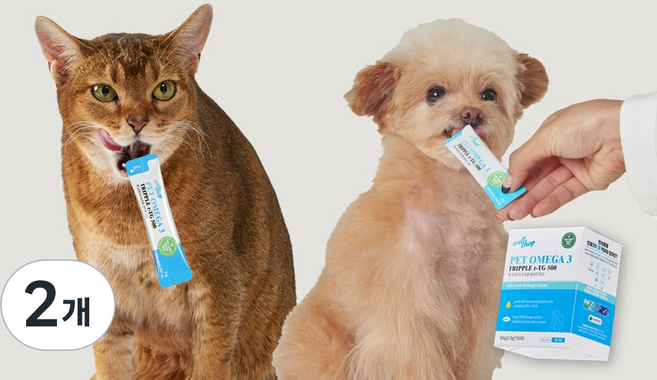 웰찹 식물성 강아지 고양이 펫 Omega 3 트리플 알티지 500 어취제로 알러지프리 30ea, 2개, 오메가3, 30회분