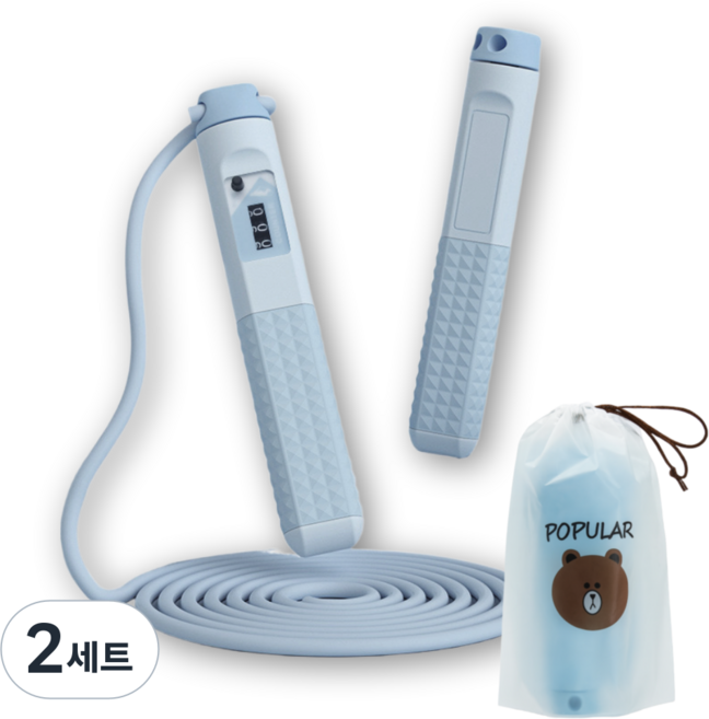 강플로 강철와이어 다이어트 줄넘기, 2세트, 블루