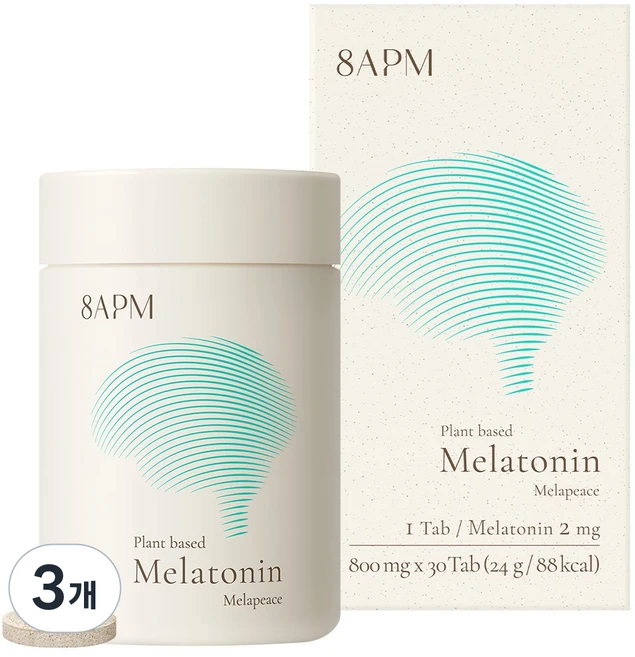 8APM 식물성 멜라토닌 함유 멜라피스 / 100%식물성 피스타치오 추출물 합성성분 ZERO, 3개, 30정 - 쿠팡