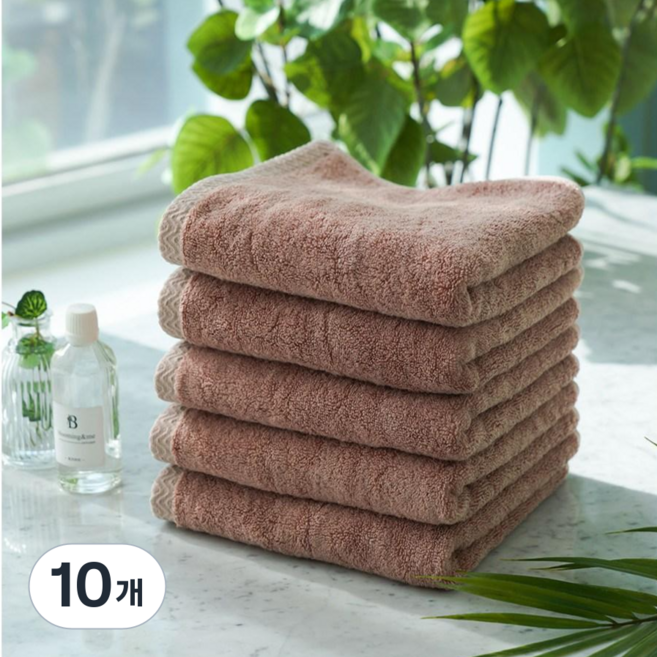 국산 무형광 항균 수건 뱀부 호텔 고급 가정용 타올 잘 닦이는 먼지없는 수건, 10개, 브라운