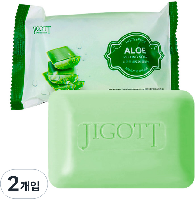 지고트 알로에 때비누 향기로운 목욕 바디워시, 2개입, 150g