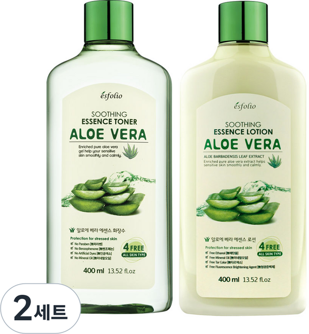 에스폴리오 알로에베라 수딩 에센스 토너+로션 세트, 2세트
