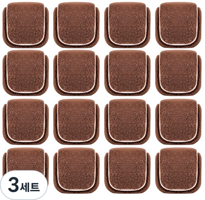 모드라이프 사각 테니스공 체어슈즈 의자발커버 층간소음방지 바닥보호, 3세트, 브라운