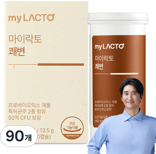 마이락토 쾌변 배변활동 개선 장건강 특허 프리미엄 유산균 캡슐형, 90개, 450mg